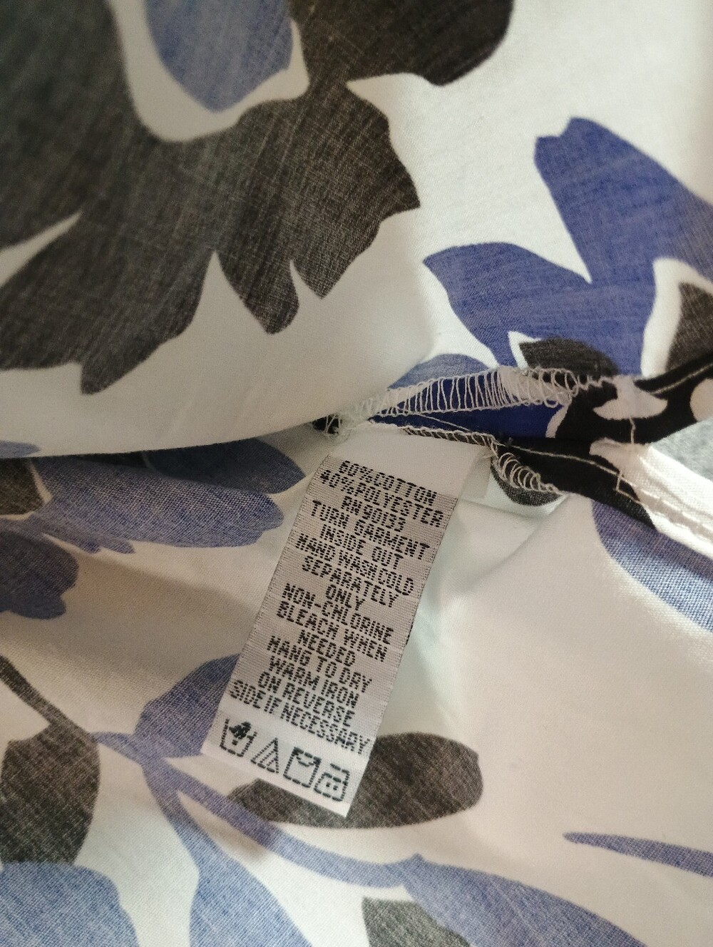 Bob Mackie Women's Size 3X Blue Floral Button-Front Dress with White Collar - Picture 8 of 9